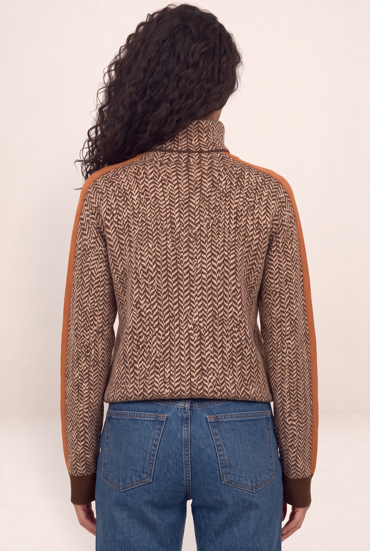 Pull Col Roulé à Chevrons Femme Domitille