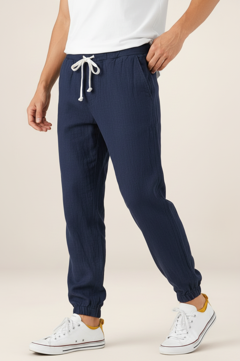 Pantalon Aspect Lin Fluide Homme Valentin