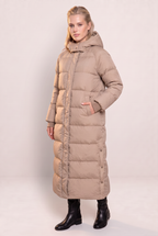 Doudoune Longue à Capuche Femme Hermine