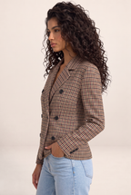 Blazer Croisé Pied de Poule Femme Valérie