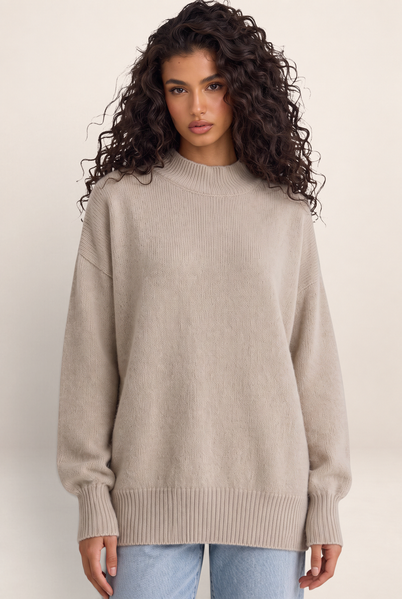 Pull Oversize Col Rond Femme Jade