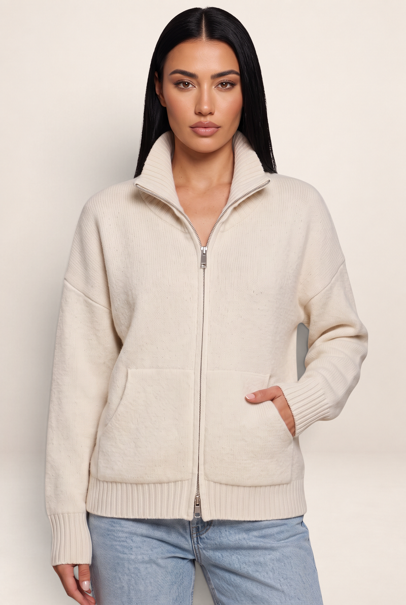 Gilet Zippé Col Montant Femme Karen
