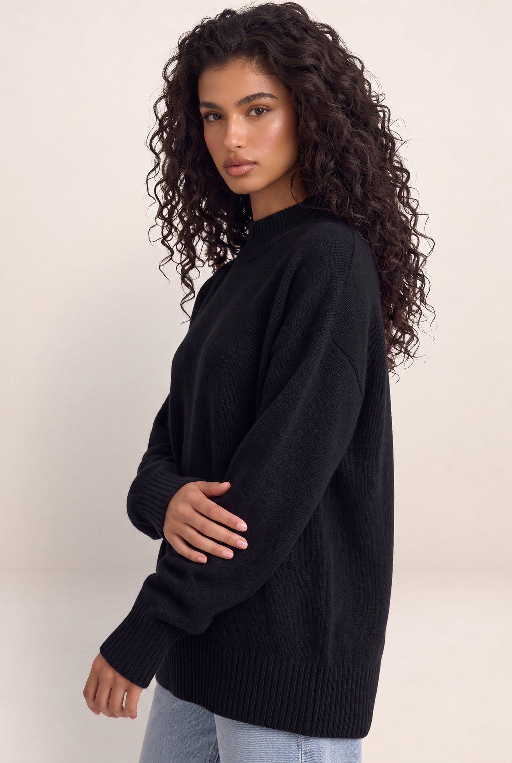 Pull Oversize Col Rond Femme Jade