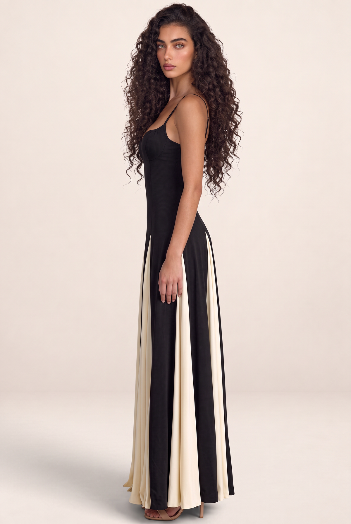 Robe Longue Bicolore Évasée Femme Elvire