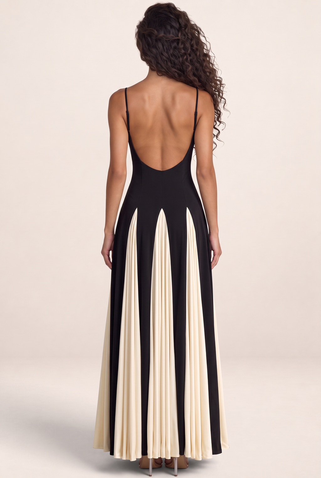 Robe Longue Bicolore Évasée Femme Elvire