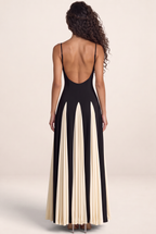 Robe Longue Bicolore Évasée Femme Elvire
