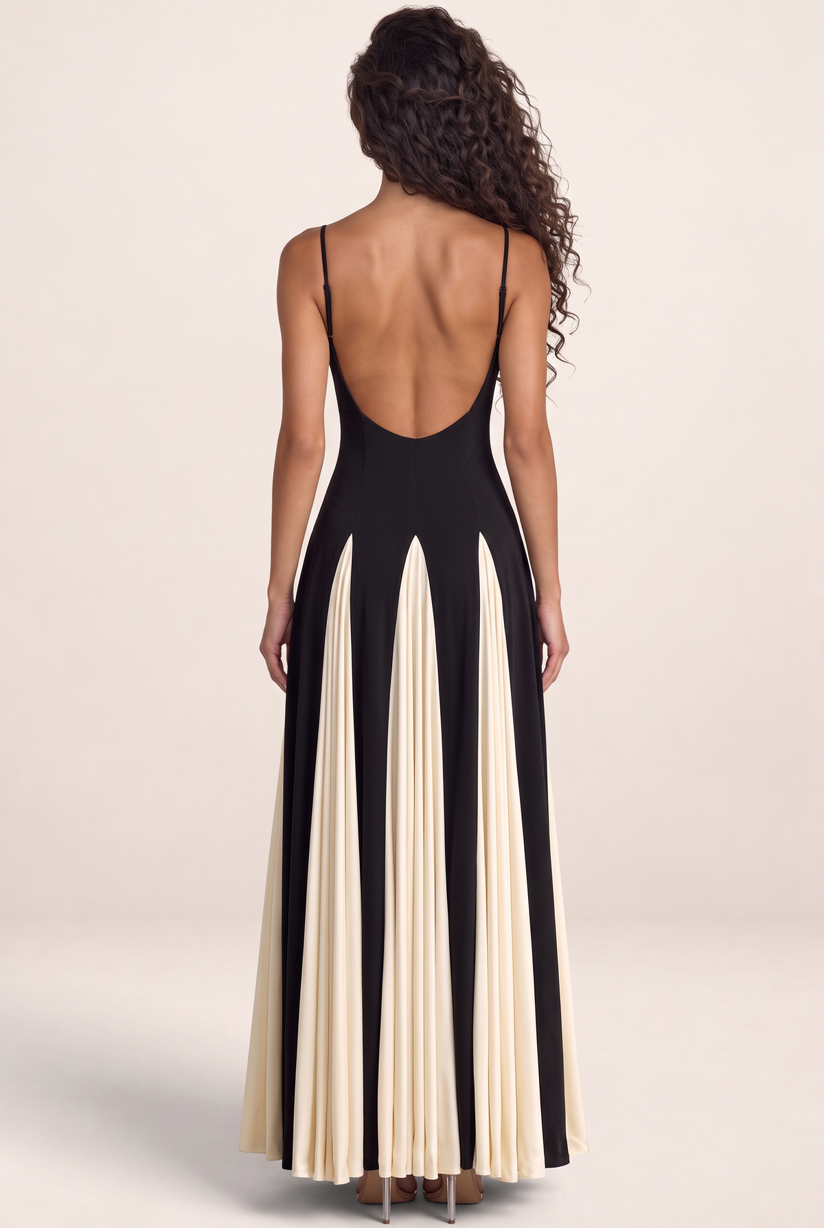 Robe Longue Bicolore Évasée Femme Elvire