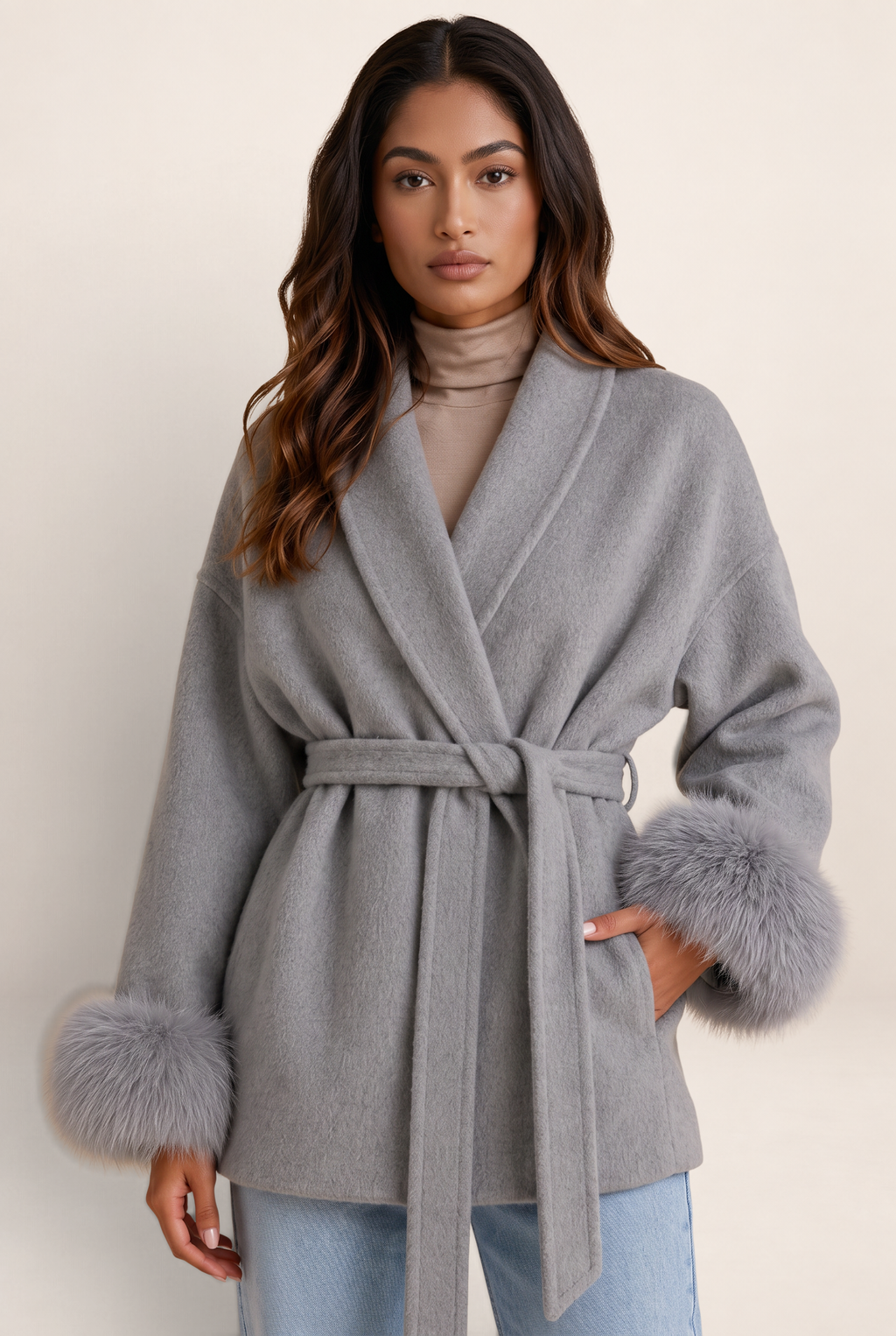 Manteau Portefeuille Ceinturé Femme Ornella
