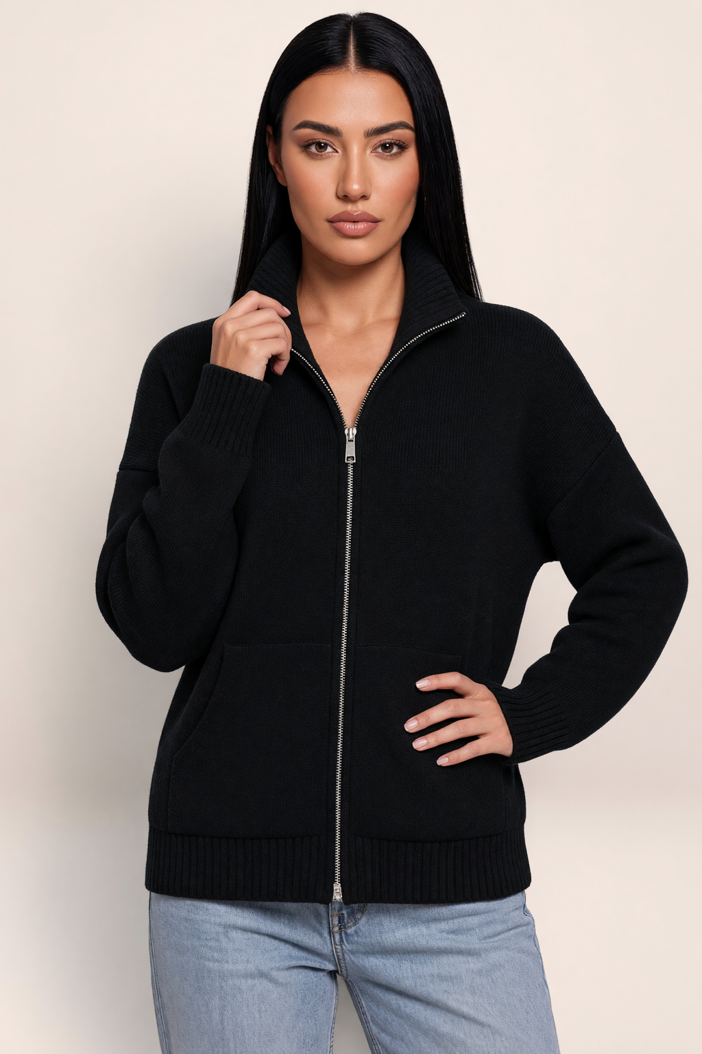 Gilet Zippé Col Montant Femme Karen