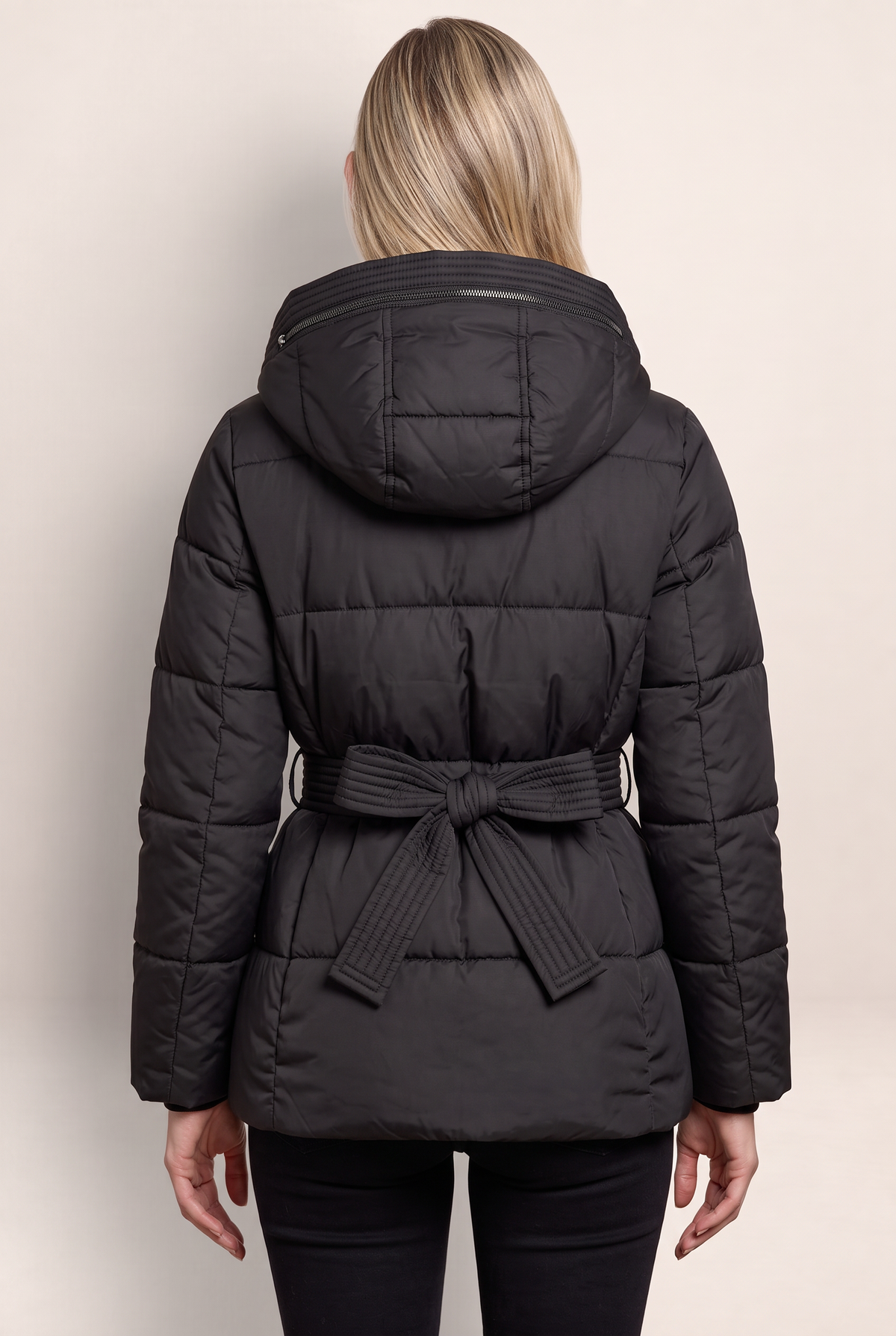 Doudoune Ceinturée à Capuche Femme Yolande