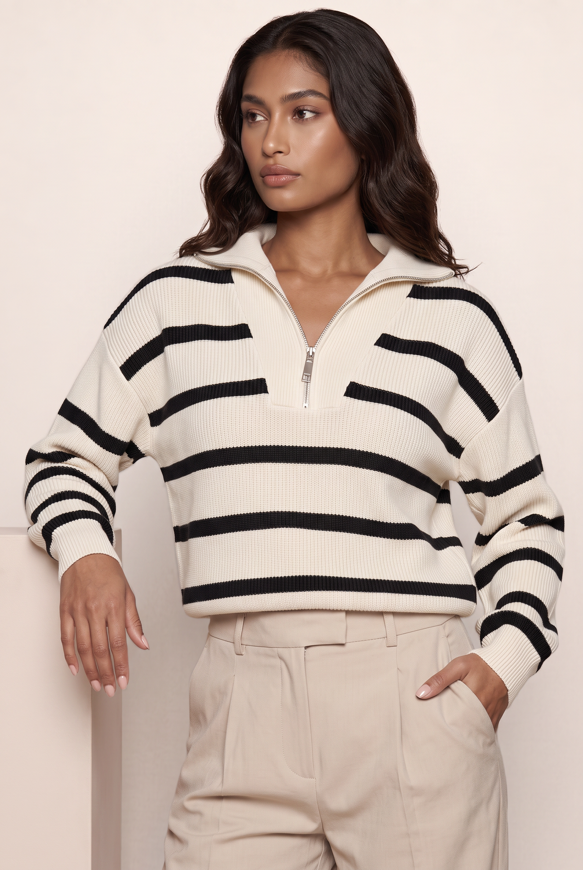Pull Camionneur Rayé Femme Héléna