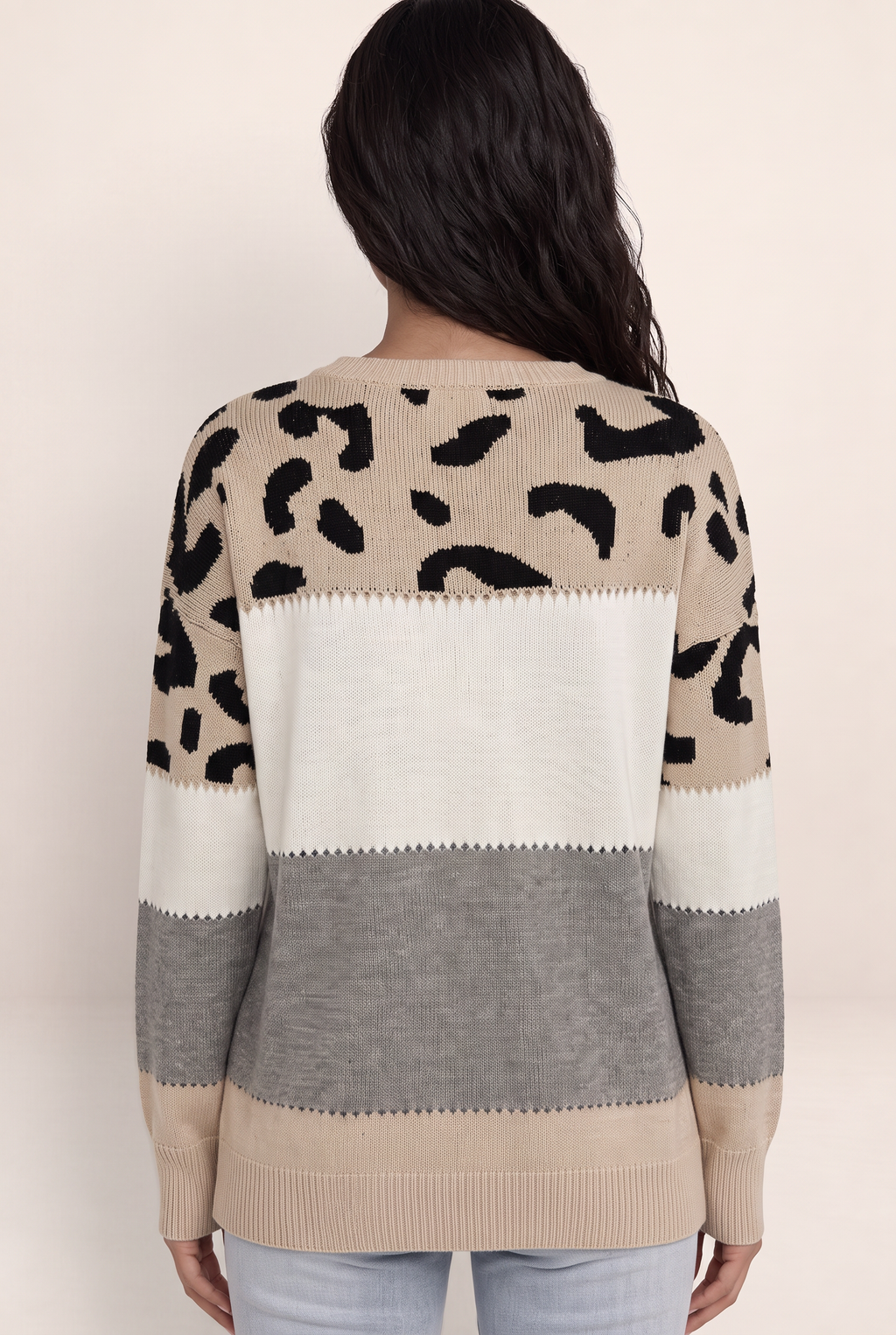Pull Léopard Rayé Femme Ilona