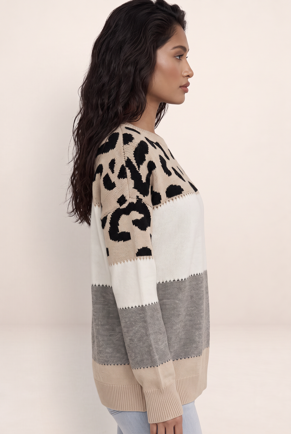 Pull Léopard Rayé Femme Ilona