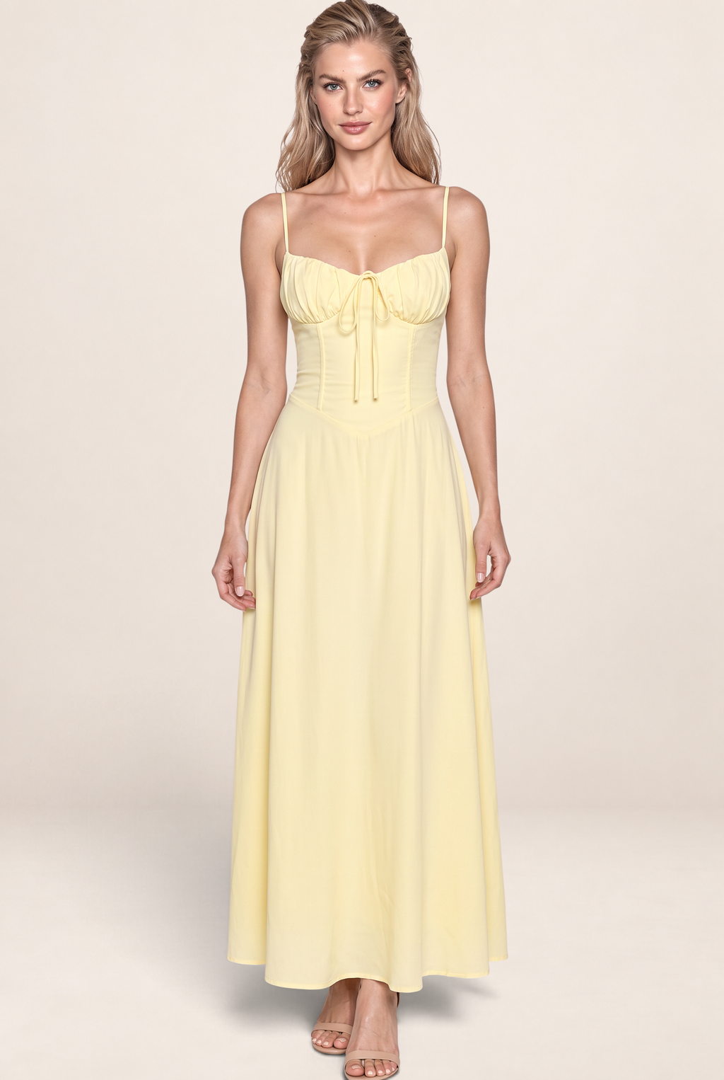 Robe Longue Corset à Bretelles Femme Aurore