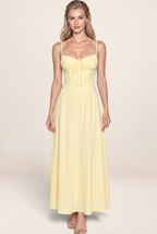 Robe Longue Corset à Bretelles Femme Aurore