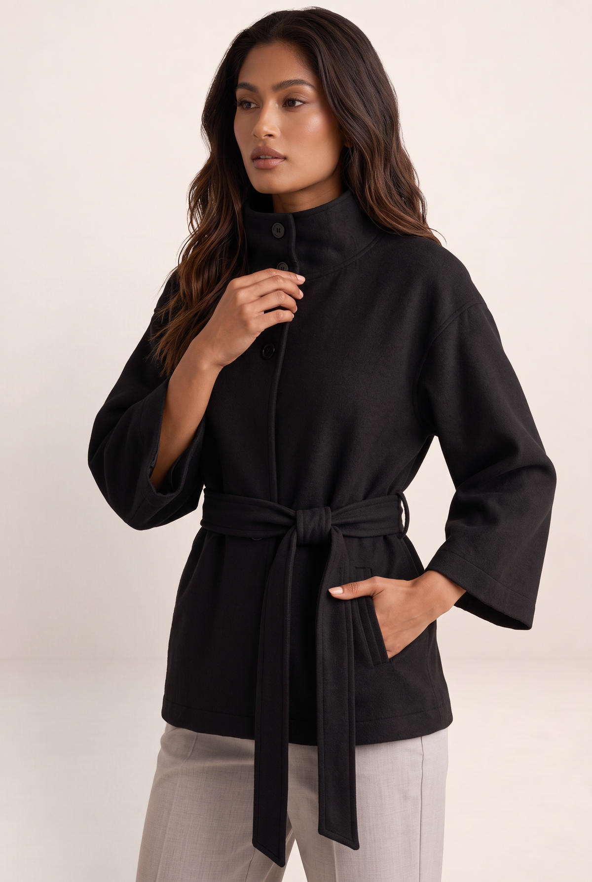 Veste Cape Ceinturée Femme Régine