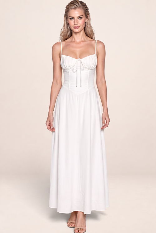 Robe Longue Corset à Bretelles Femme Aurore