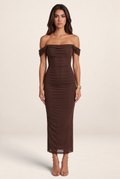 Robe Bardot Longue Moulante Femme Livia