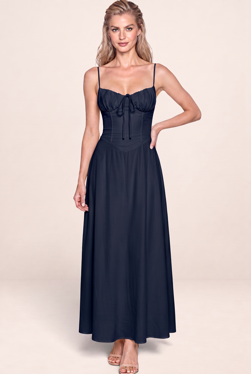 Robe Longue Corset à Bretelles Femme Aurore