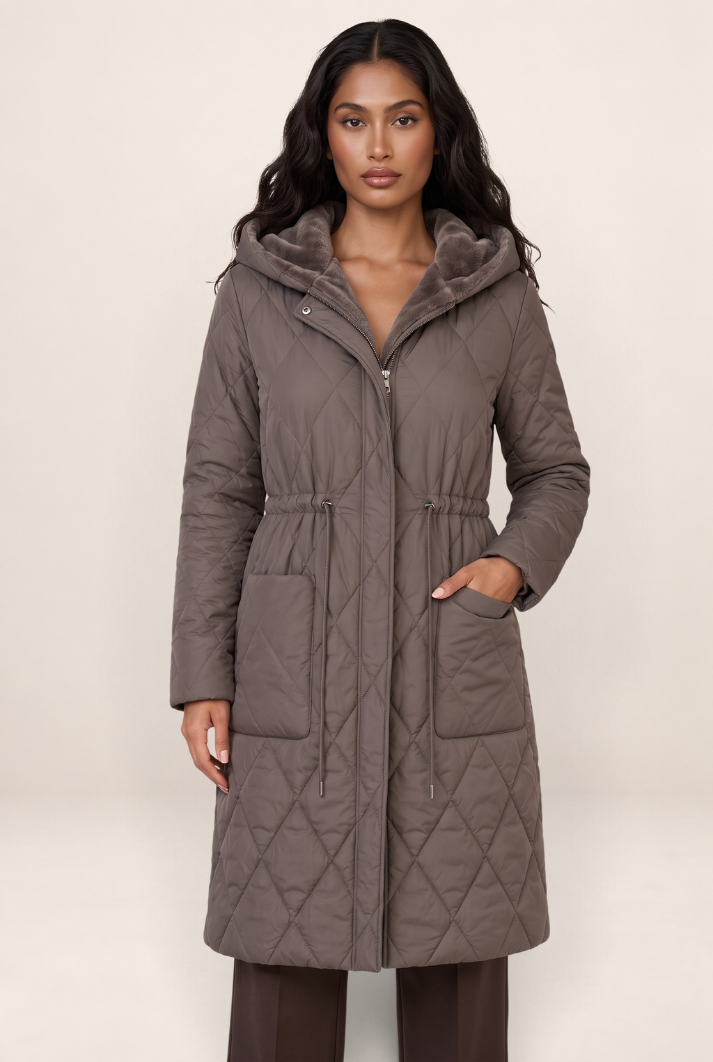 Manteau Matelassé à Capuche Femme Coralie