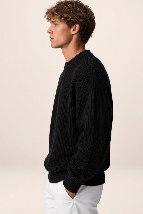 Pull Grosse Maille Col Rond Homme Bruno