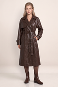 Trench Simili Cuir Long Femme Paloma