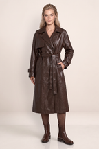 Trench Simili Cuir Long Femme Paloma