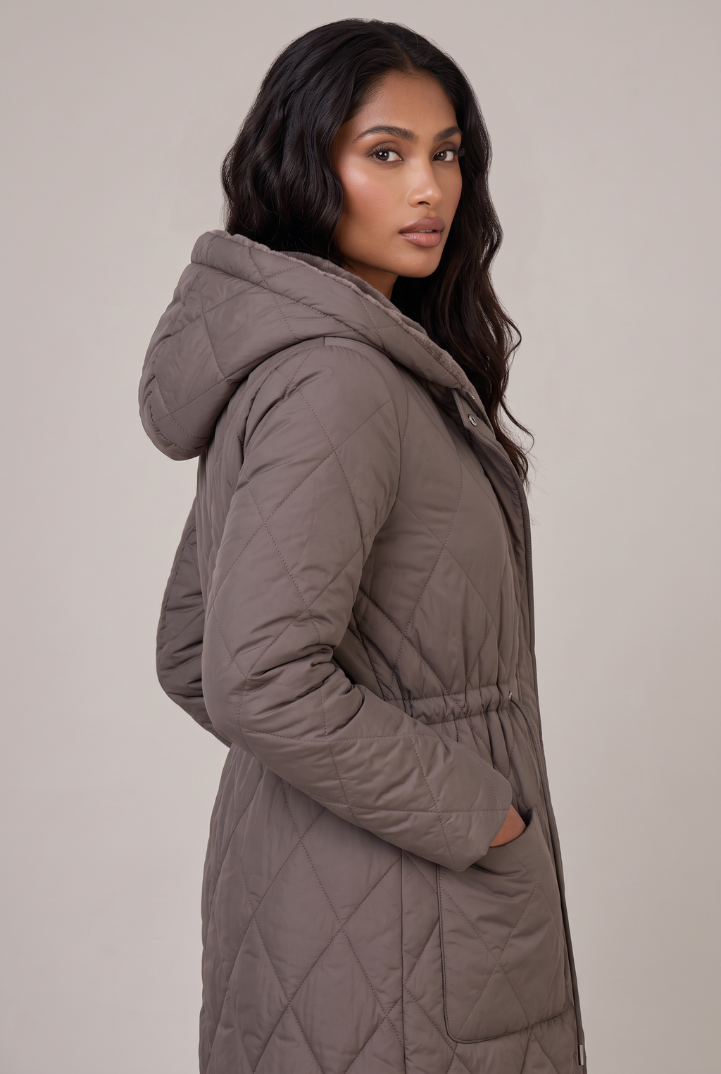 Manteau Matelassé à Capuche Femme Coralie