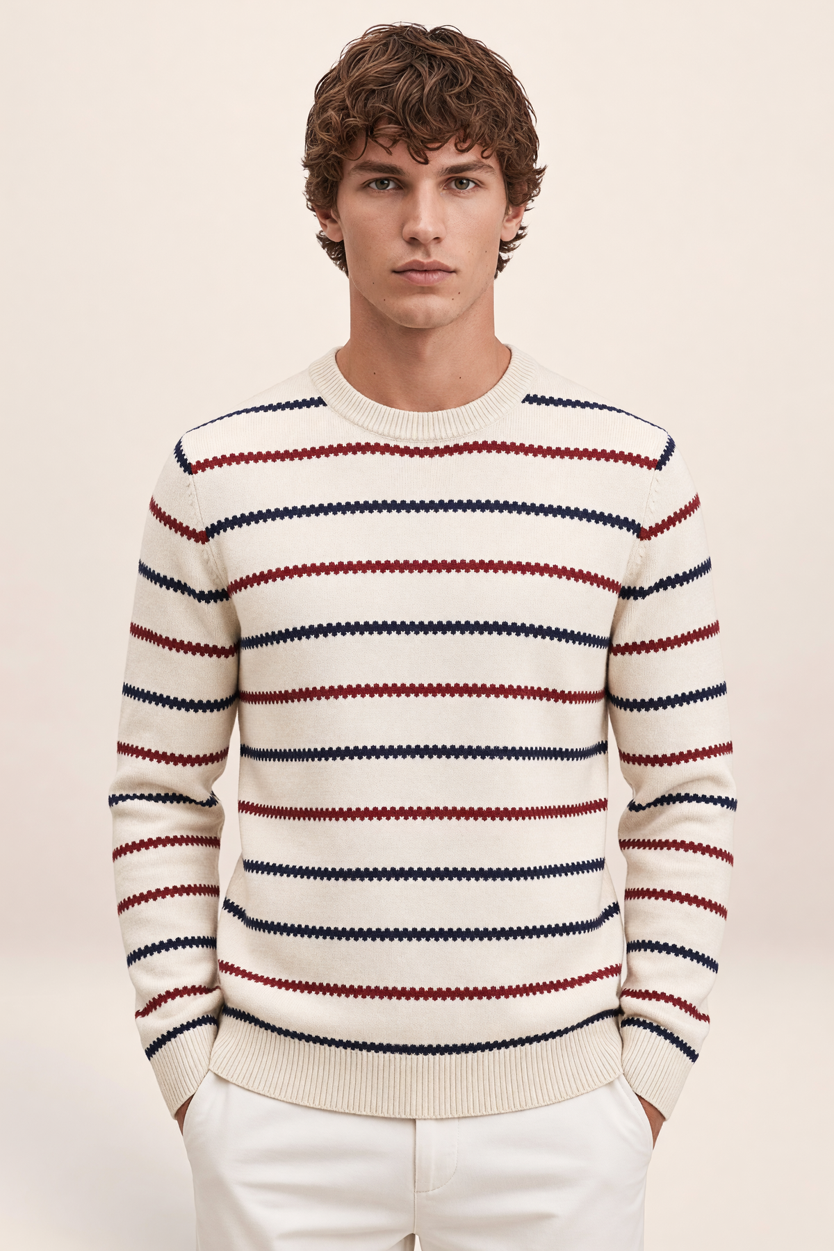 Pull Marinière Rayé Col Rond Homme Yann