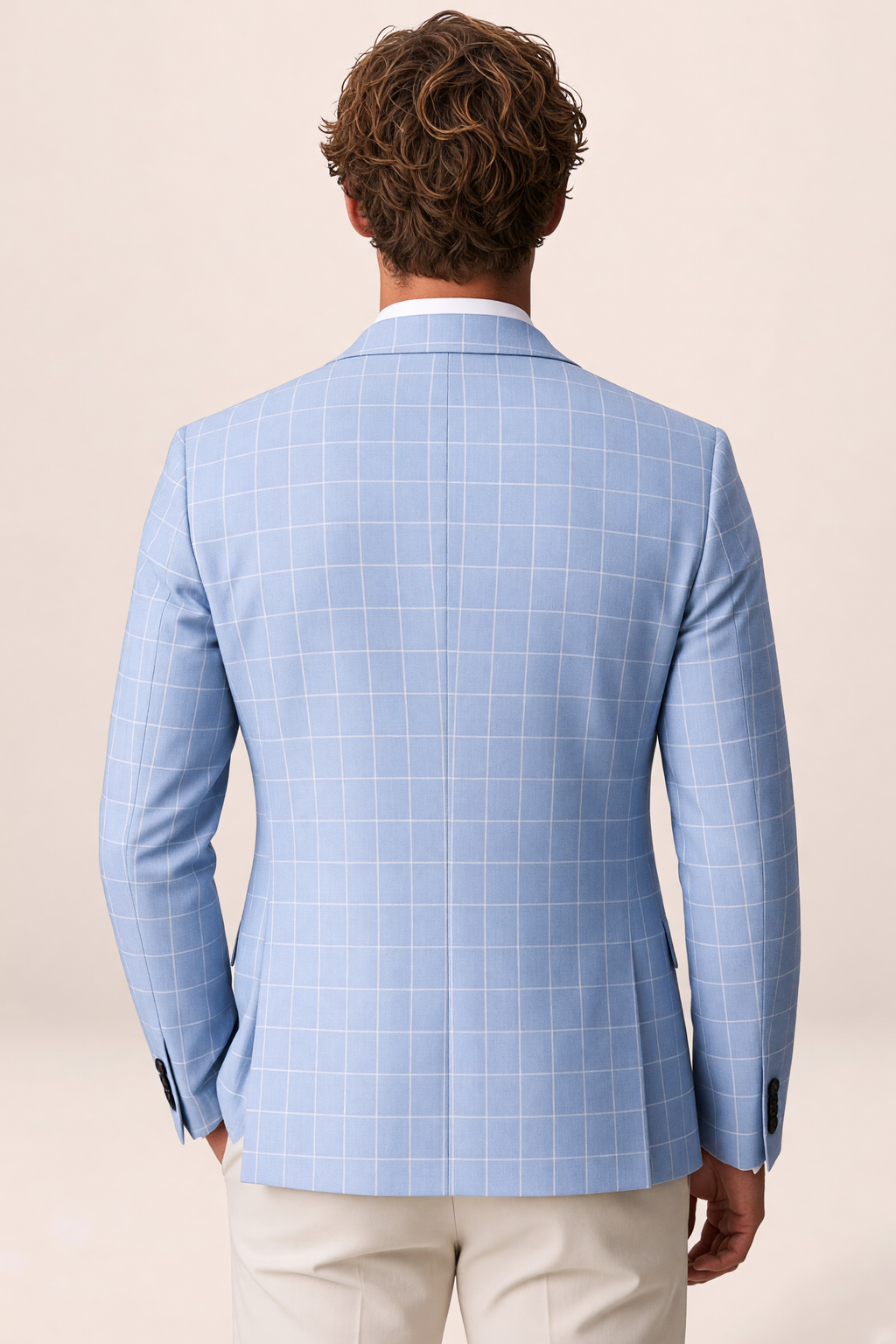 Blazer à Carreaux Bleu Marine Homme Firmin