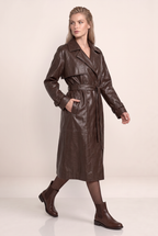 Trench Simili Cuir Long Femme Paloma