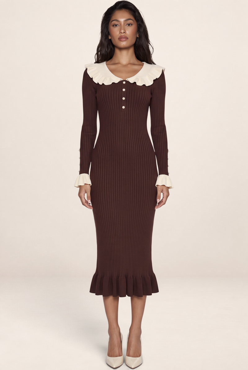 Robe en Maille Col Claudine Femme Ombeline