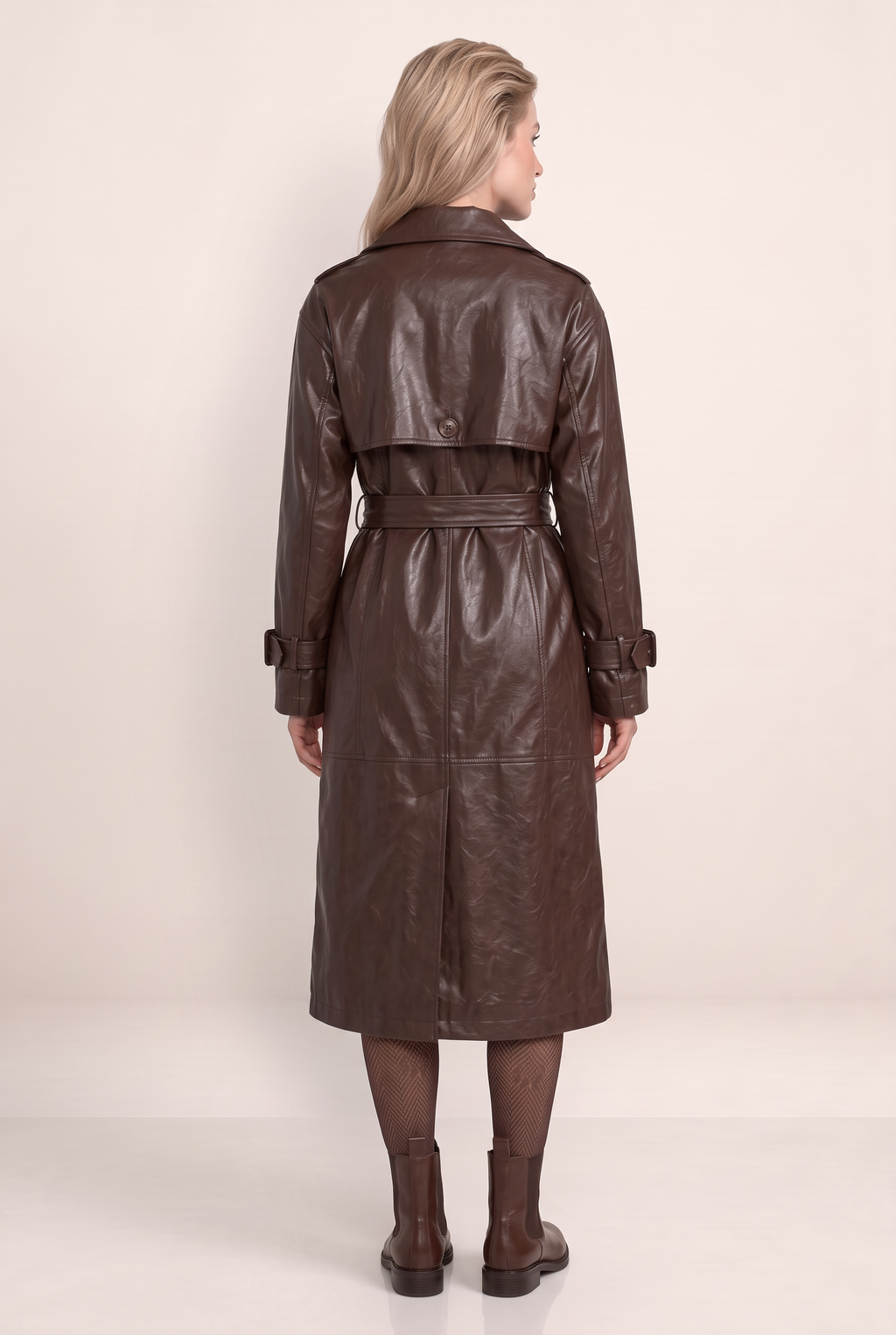 Trench Simili Cuir Long Femme Paloma