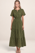 Robe Broderie Anglaise Midi Femme Flavia