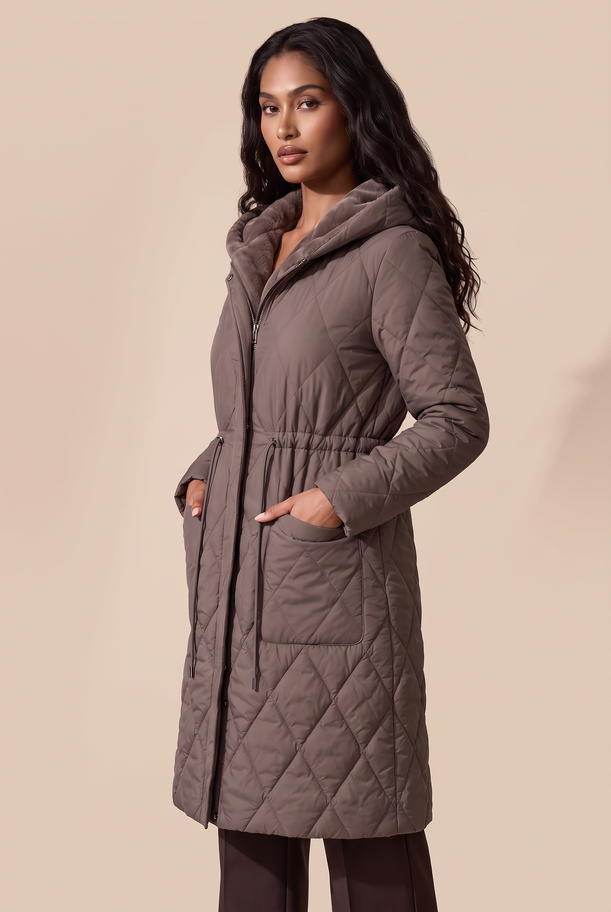 Manteau Matelassé à Capuche Femme Coralie