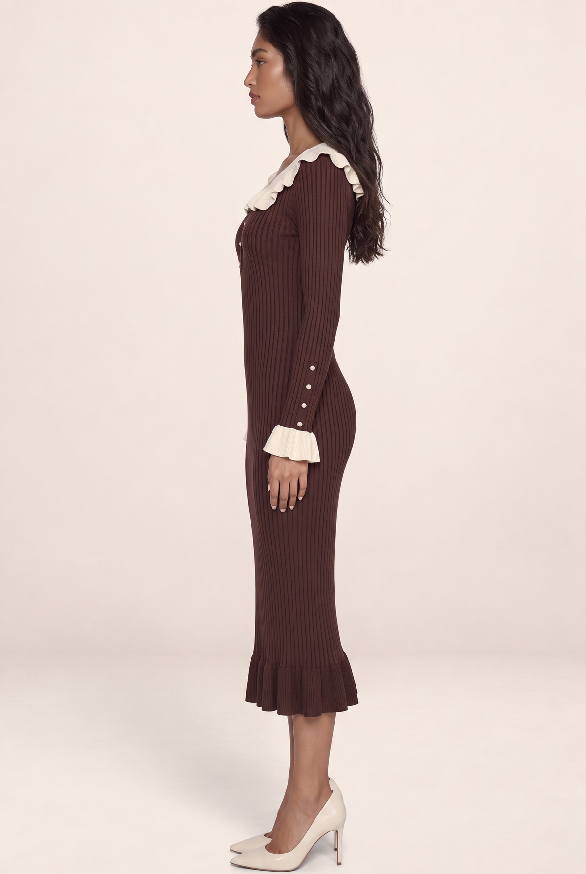 Robe en Maille Col Claudine Femme Ombeline