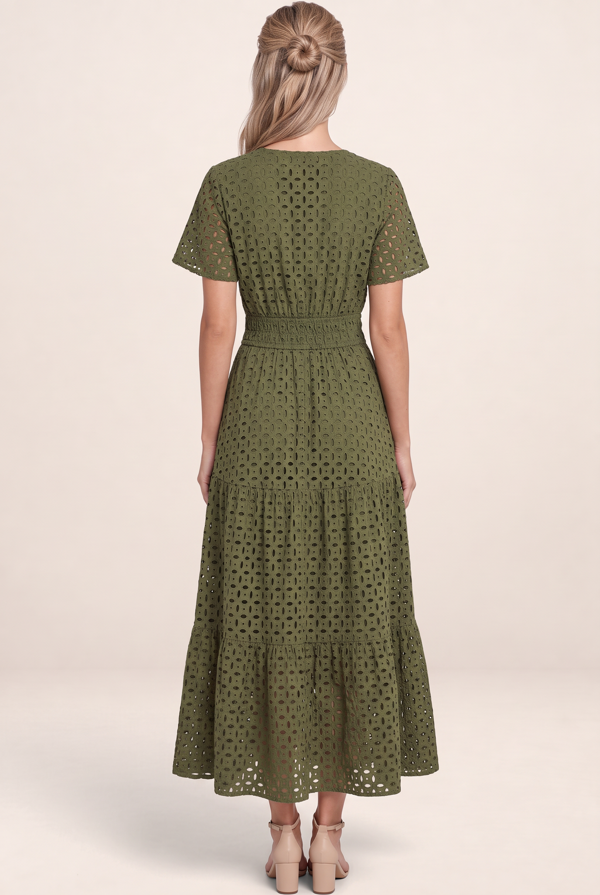 Robe Broderie Anglaise Midi Femme Flavia