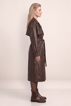 Trench Simili Cuir Long Femme Paloma