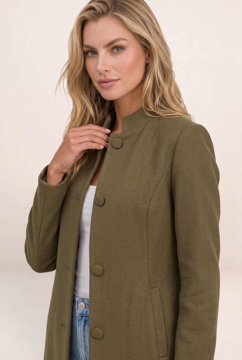 Manteau Court Col Mao Femme Félicie