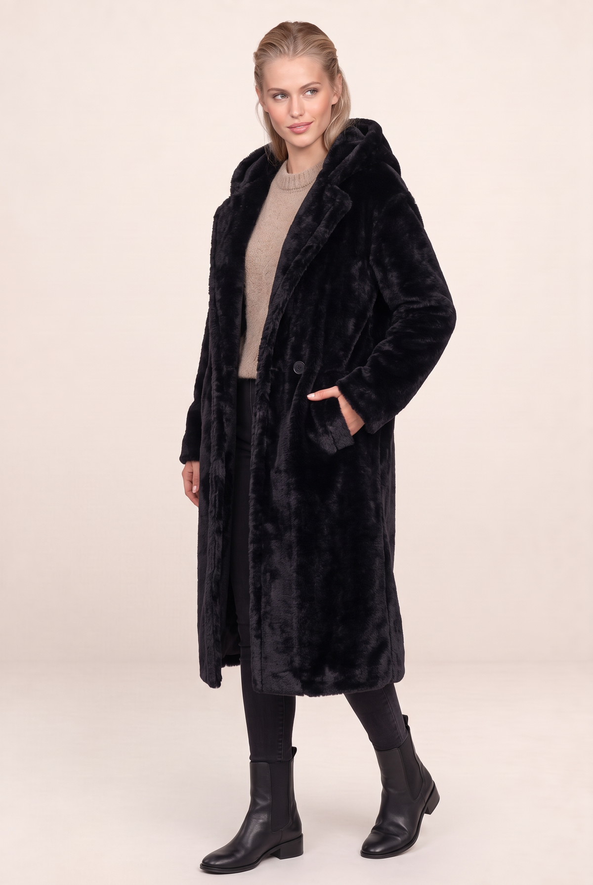 Manteau Moumoute Long à Capuche Femme Dorothée