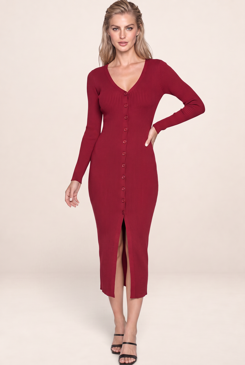 Robe Pull Longue Moulante Femme Pascale