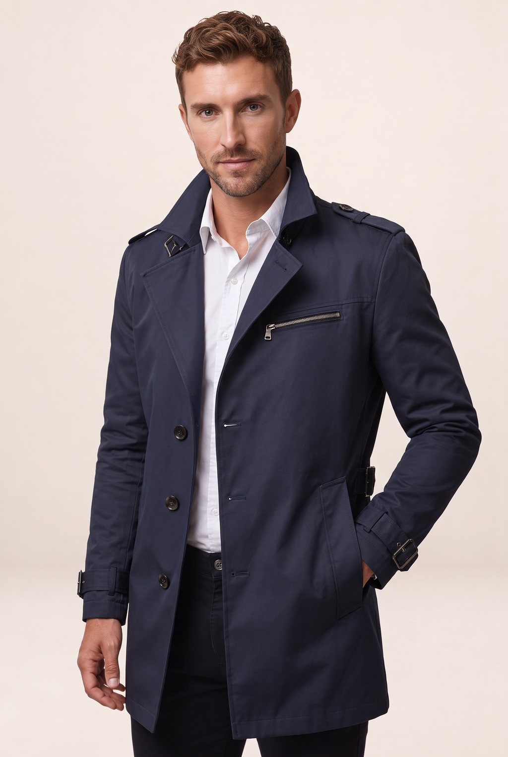 Trench Court Ceinturé Homme Gilles