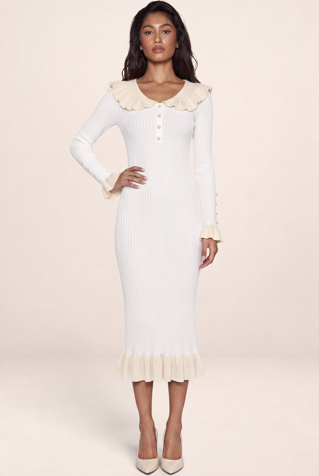 Robe en Maille Col Claudine Femme Ombeline