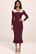 Robe en Maille Col Claudine Femme Ombeline