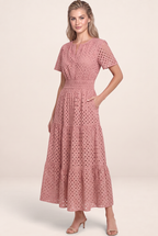 Robe Broderie Anglaise Midi Femme Flavia