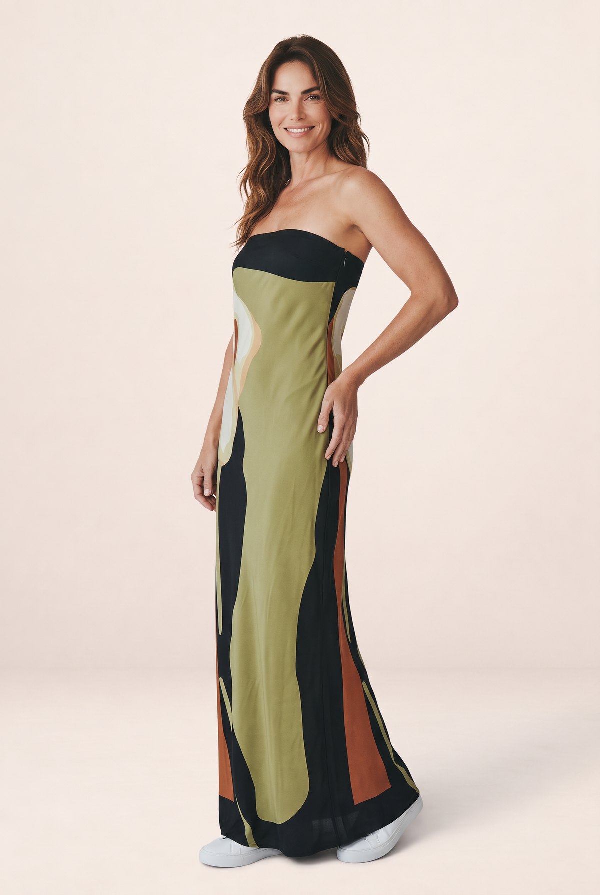 Robe Bustier Longue Imprimée Femme Kelly