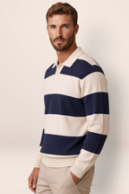 Polo Rugby Rayé Manches Longues Homme Tristan