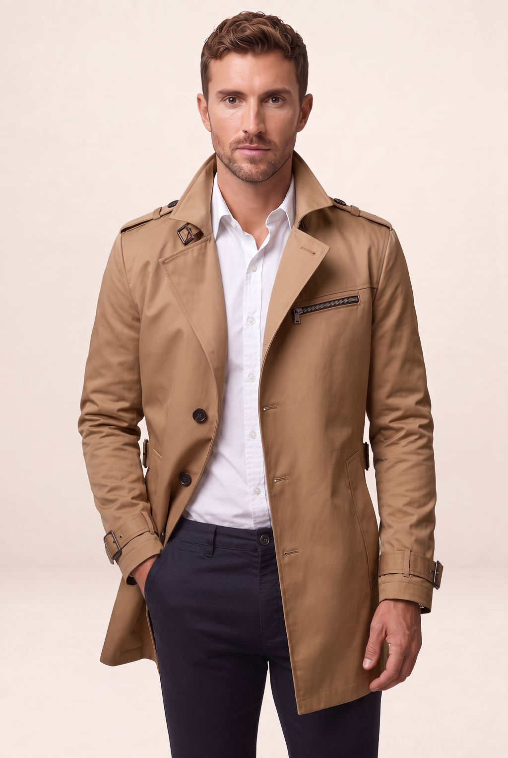 Trench Court Ceinturé Homme Gilles