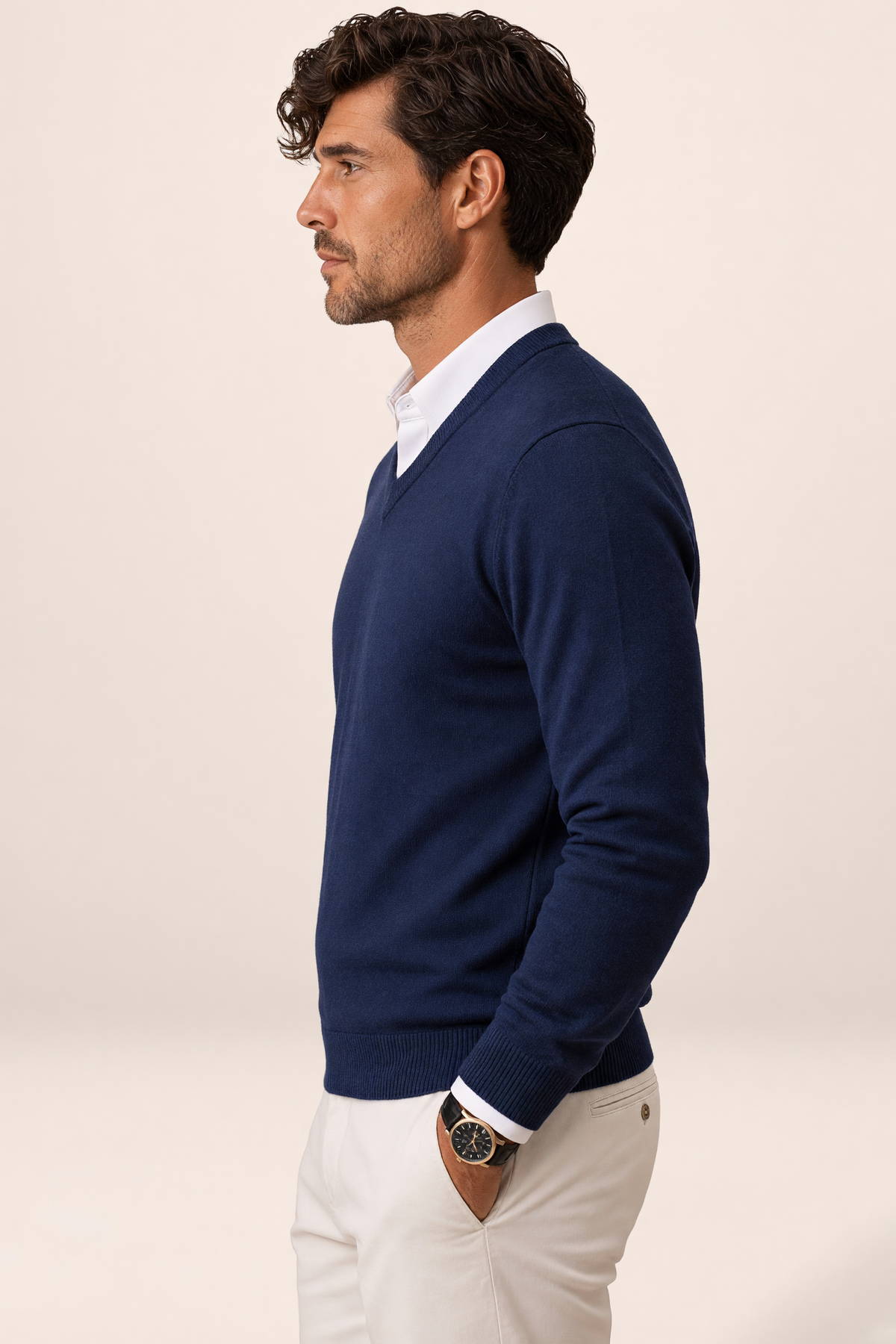 Pull Col V en Maille Fine Homme Julien
