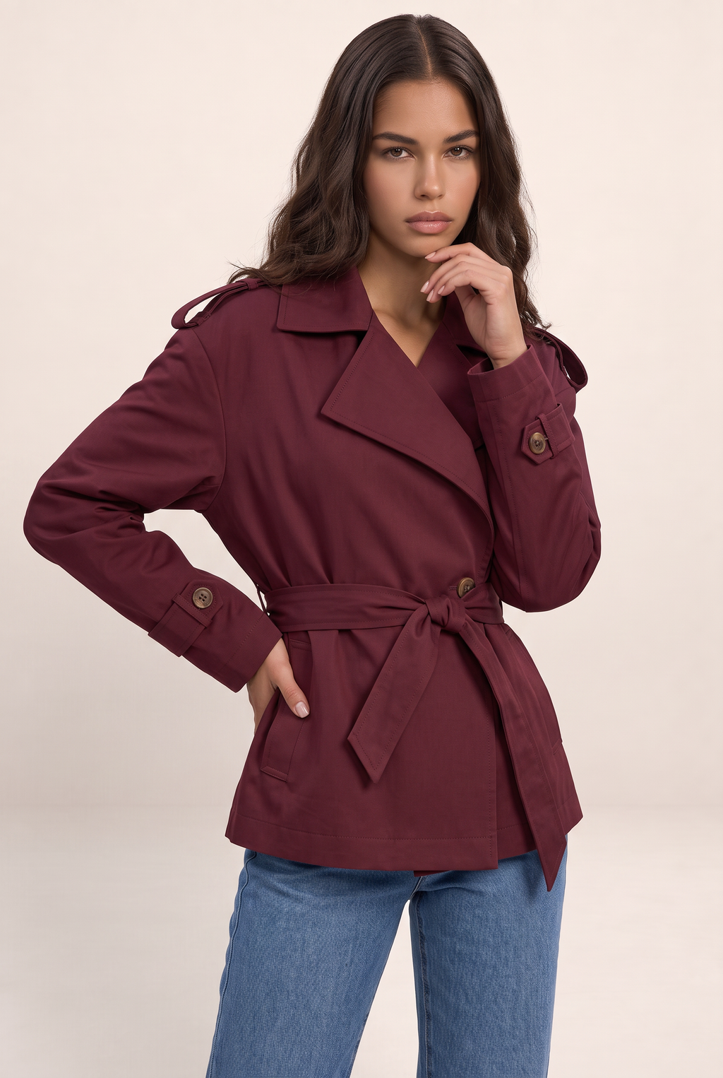Trench Court Ceinturé Femme Esther